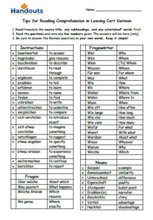 Reading: Instruction and Question Words